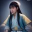 摄影师张浩头像，手持相机站在摄影工作室内，艺术创作氛围